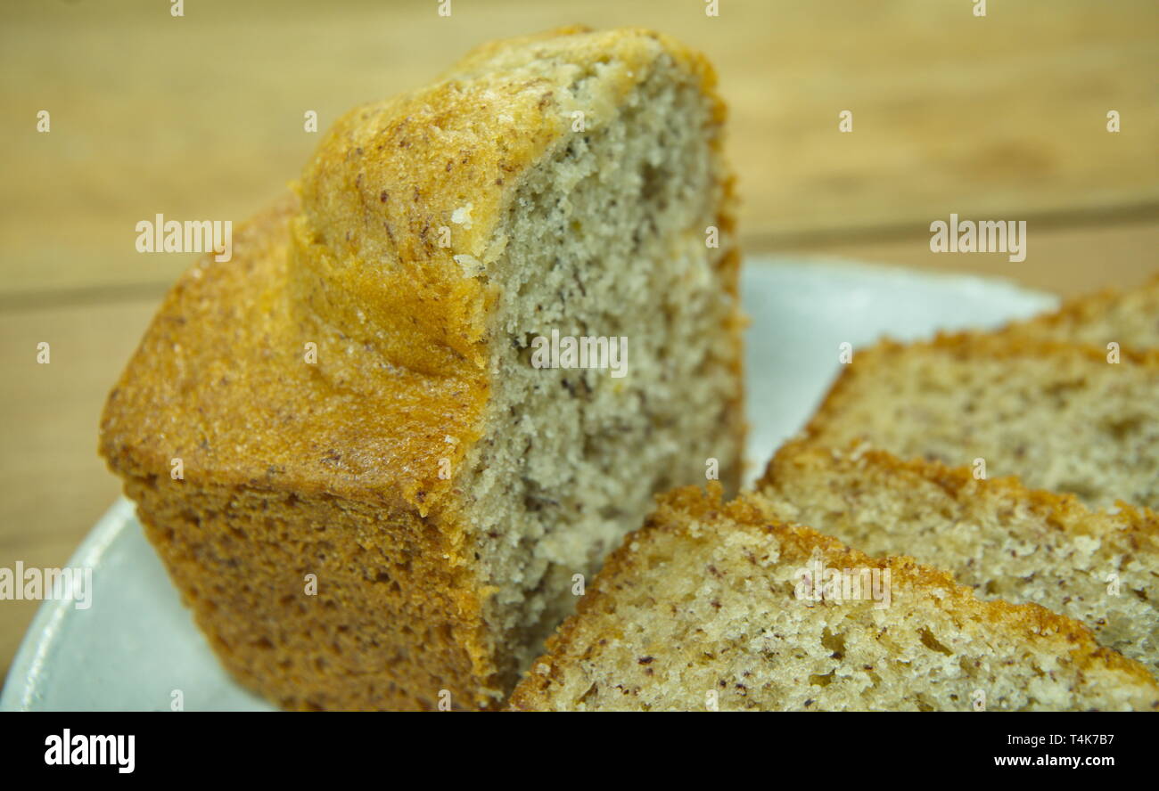 Banana Cake On Japanese Style White Plate Stock Photo 243826667 Alamy