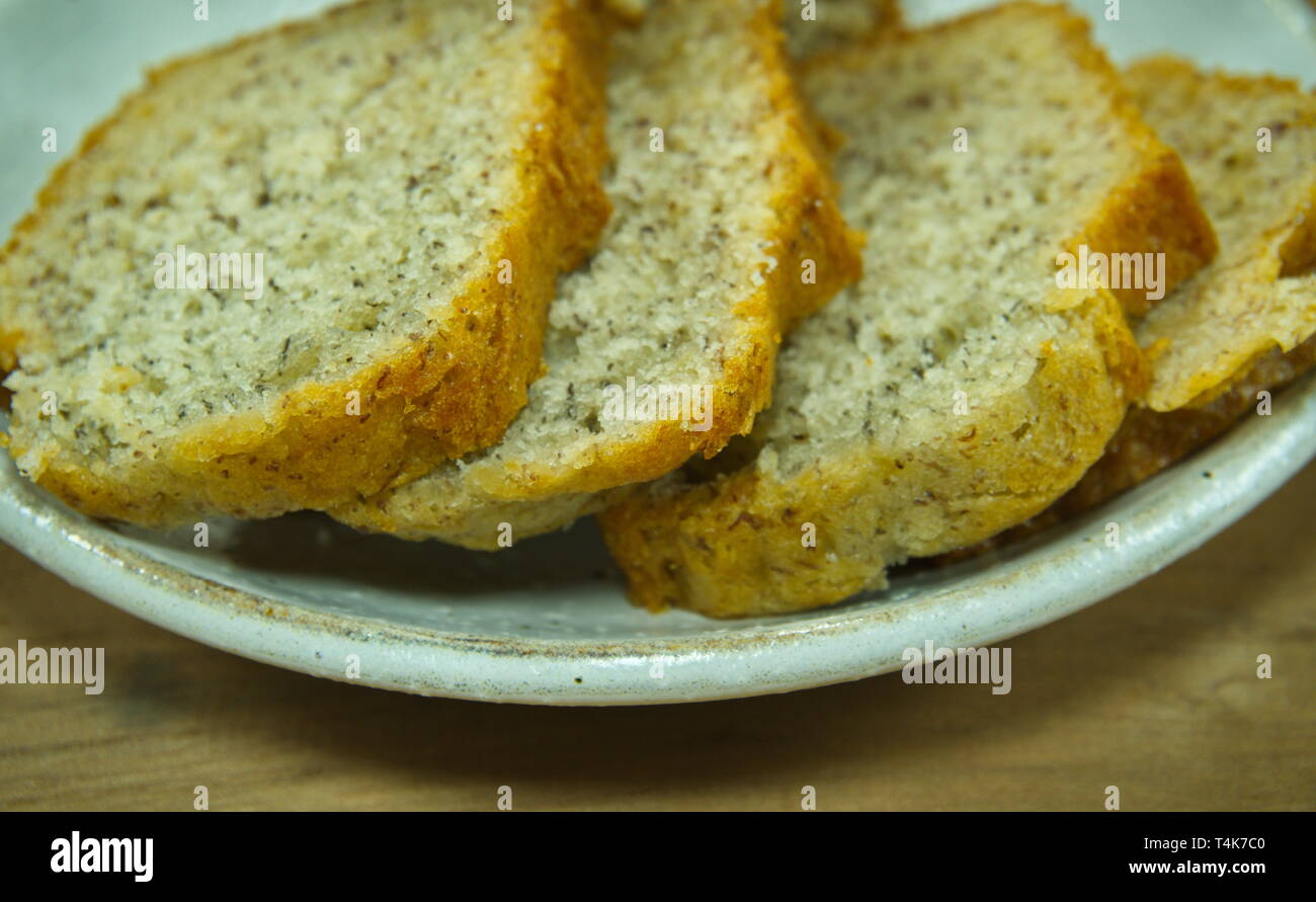 Banana Cake On Japanese Style White Plate Stock Photo 243826688 Alamy
