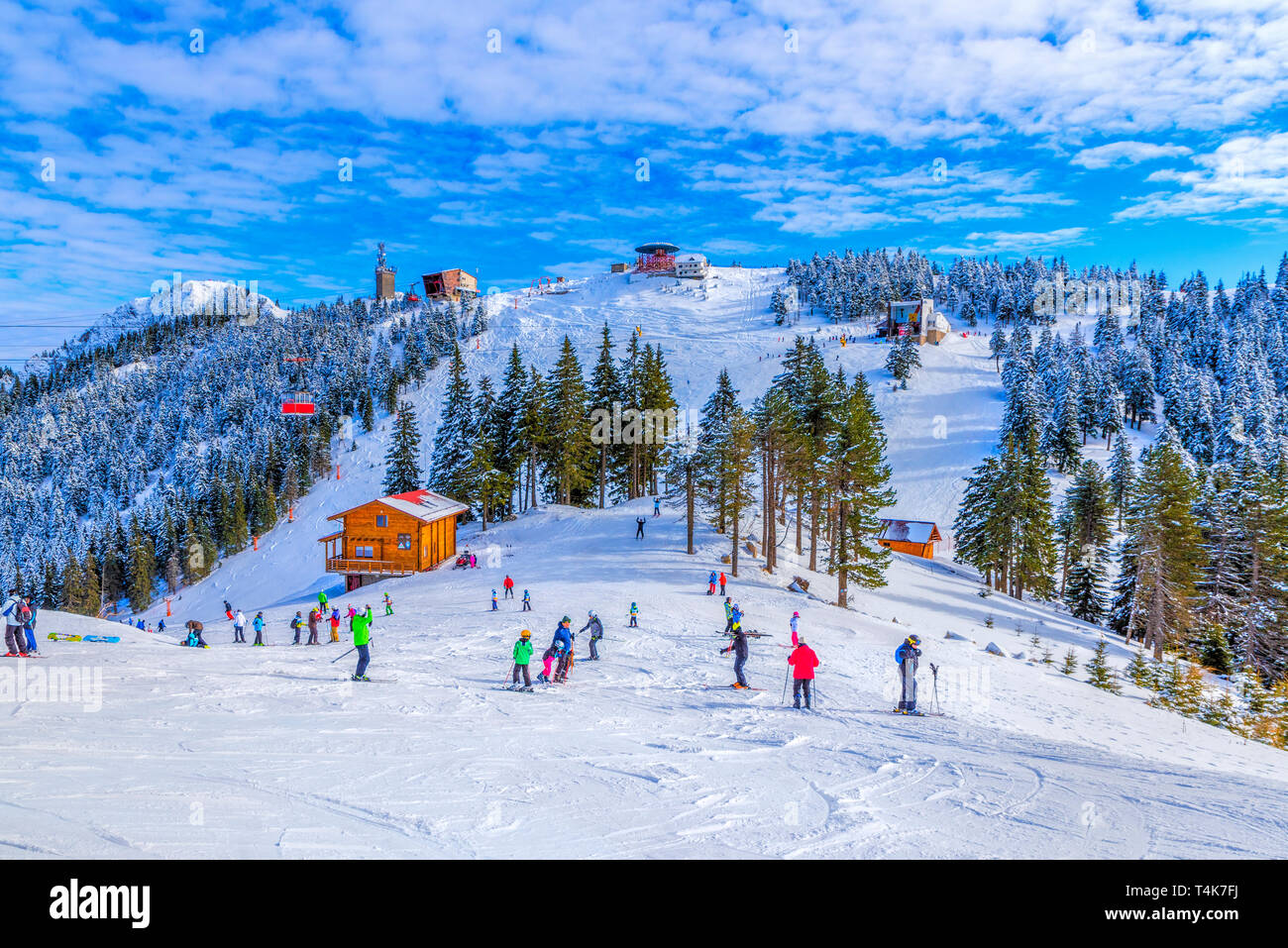 Ski slope in Poiana Brasov, Romania Stock Photo