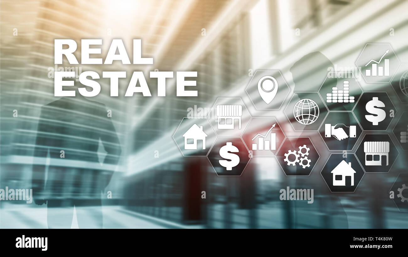 Real estate. Property insurance and security concept. Mixed media. Stock Photo