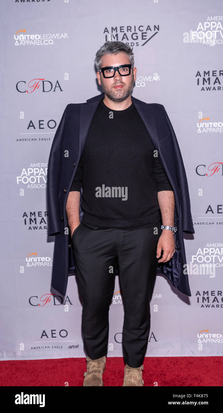 New York, United States. 15th Apr, 2019. Brandon Maxwell attends AAFA American Image Awards 2019 at The Plaza, Manhattan Credit: Sam Aronov/Pacific Press/Alamy Live News Stock Photo