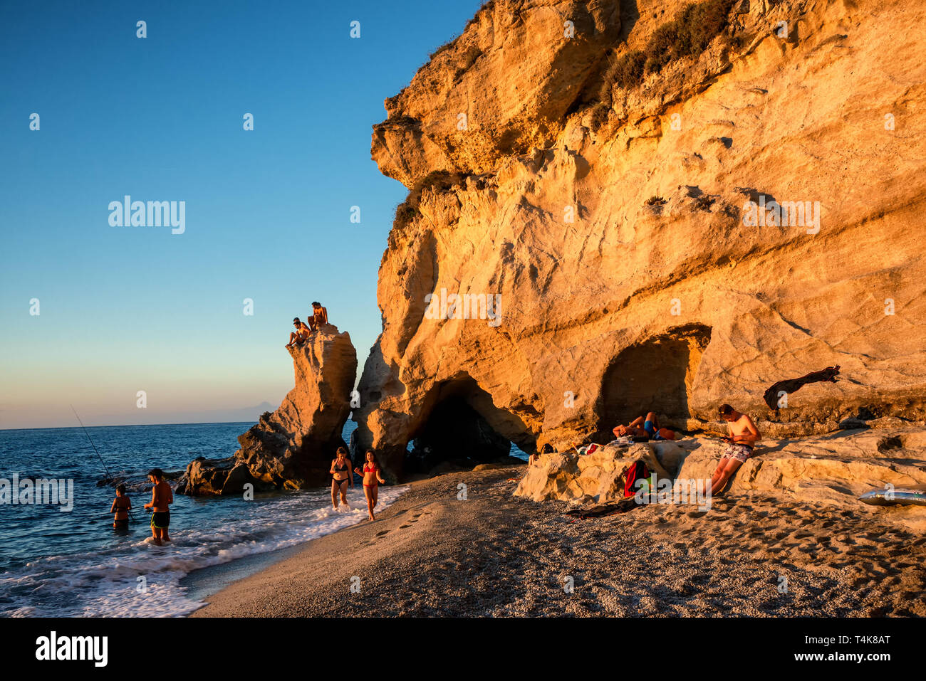 Coast in Tropea, rocks, Calabria, holidays Stock Photo - Alamy