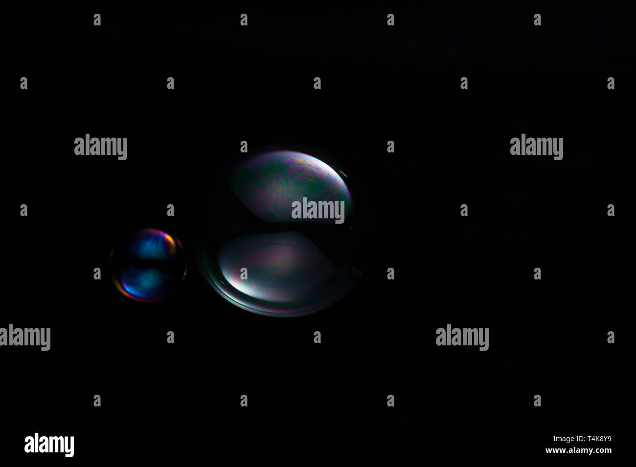 soup bubbles isolated on black background Stock Photo