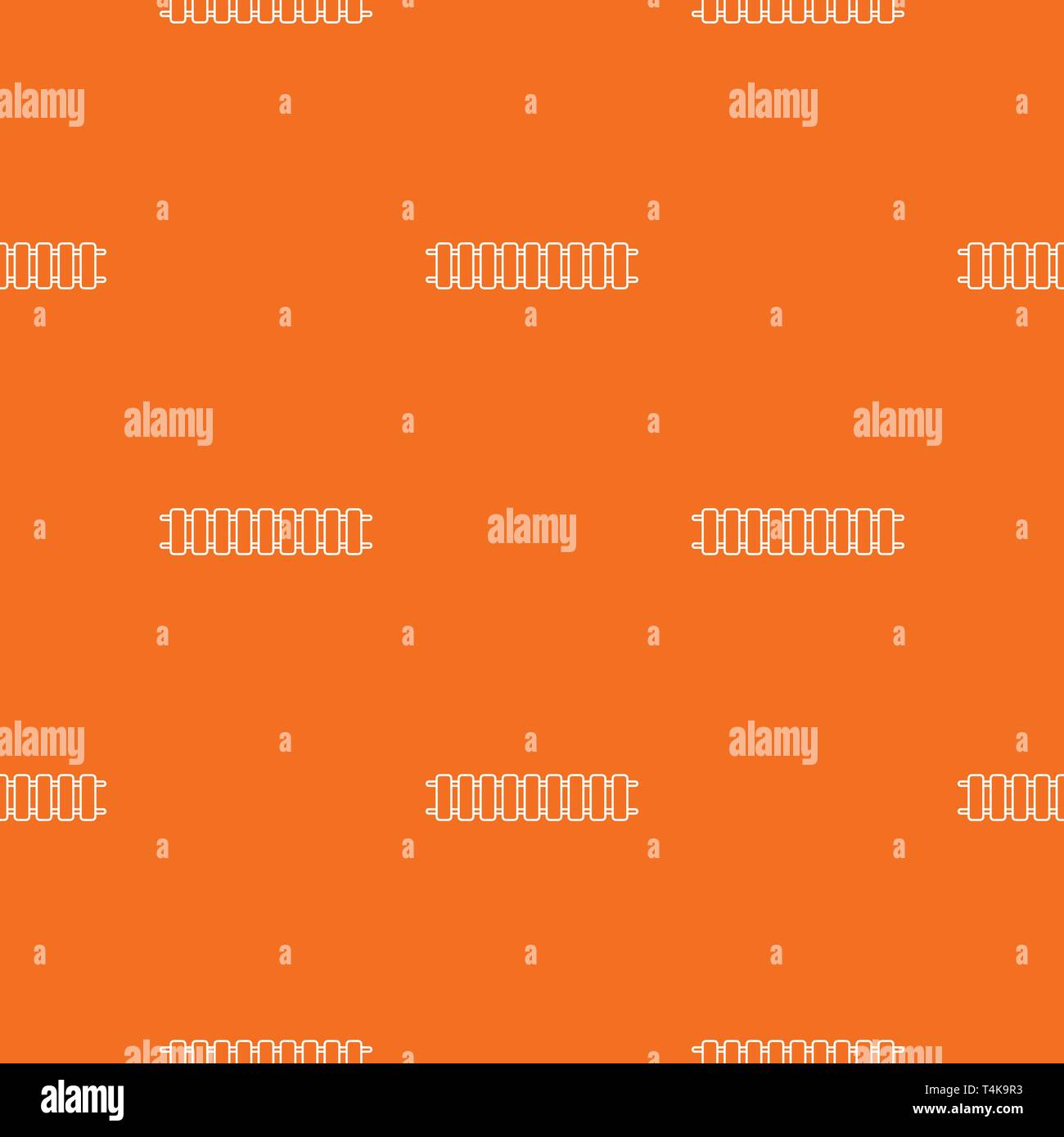 Locomotive railroad pattern vector orange Stock Vector
