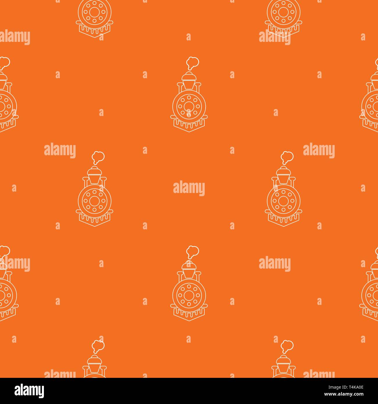Locomotive pattern vector orange Stock Vector