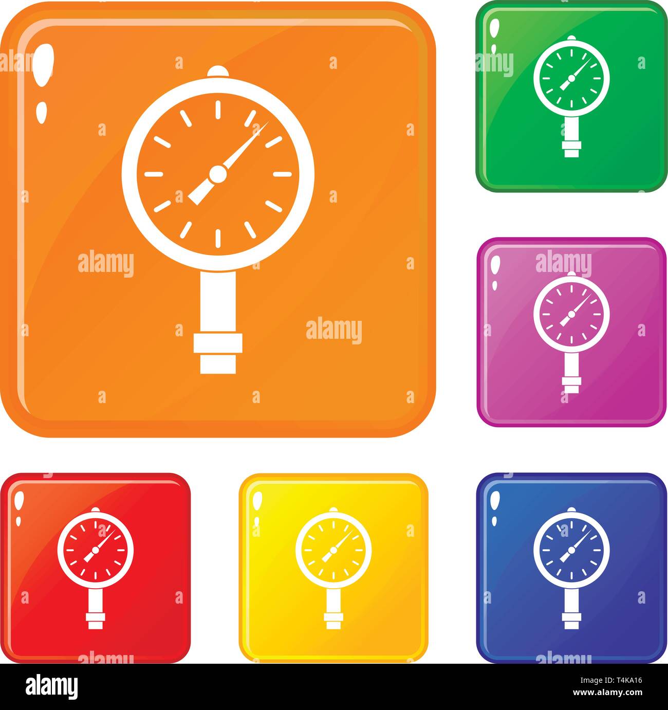 Manometer or pressure gauge icons set vector color Stock Vector Image ...