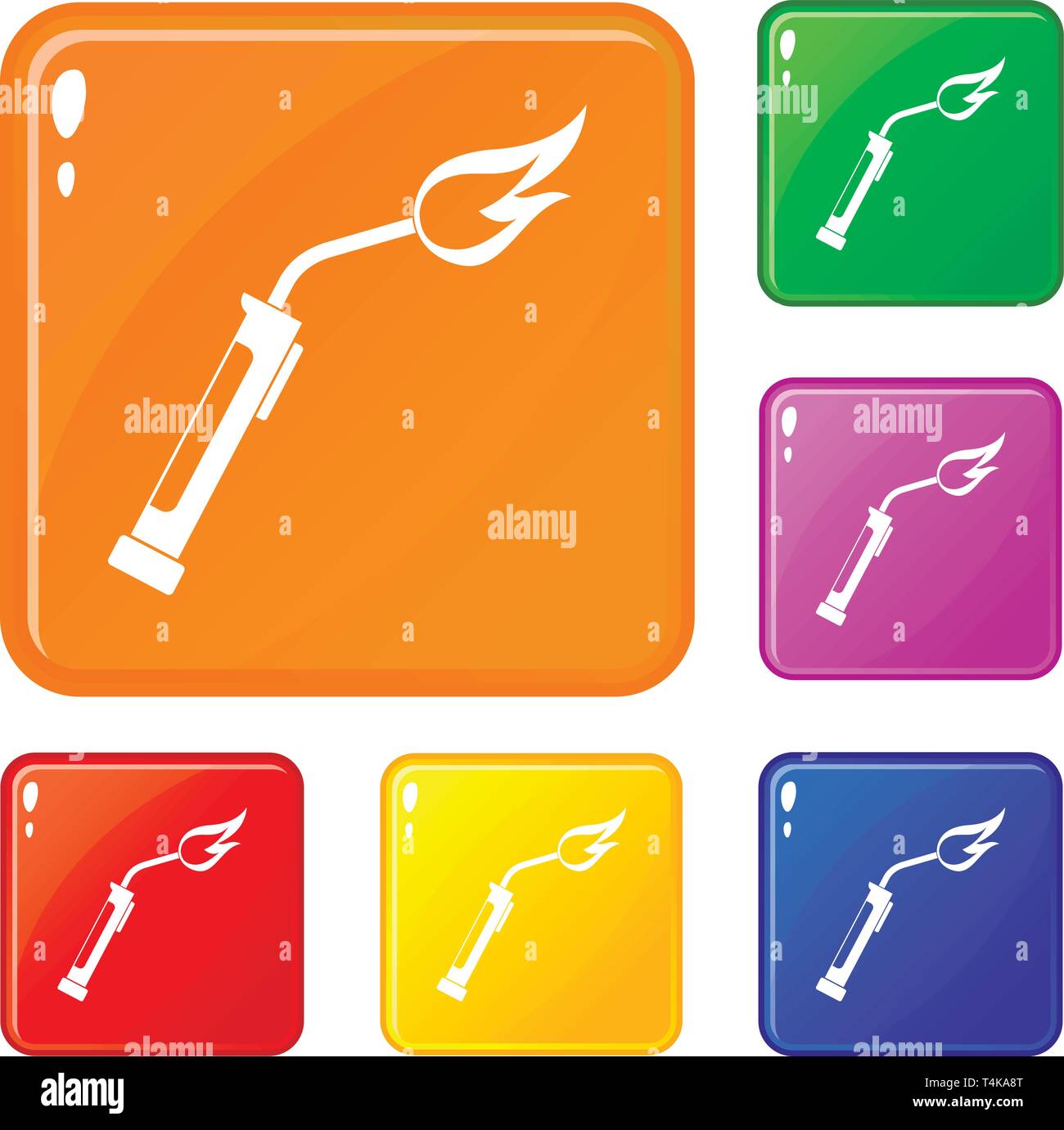 Welding torch icons set vector color Stock Vector
