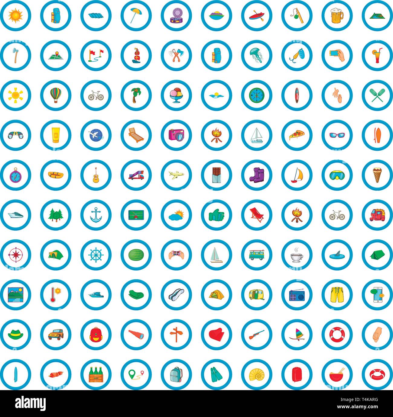 100 tourist camp icons set, cartoon style Stock Vector Image & Art - Alamy