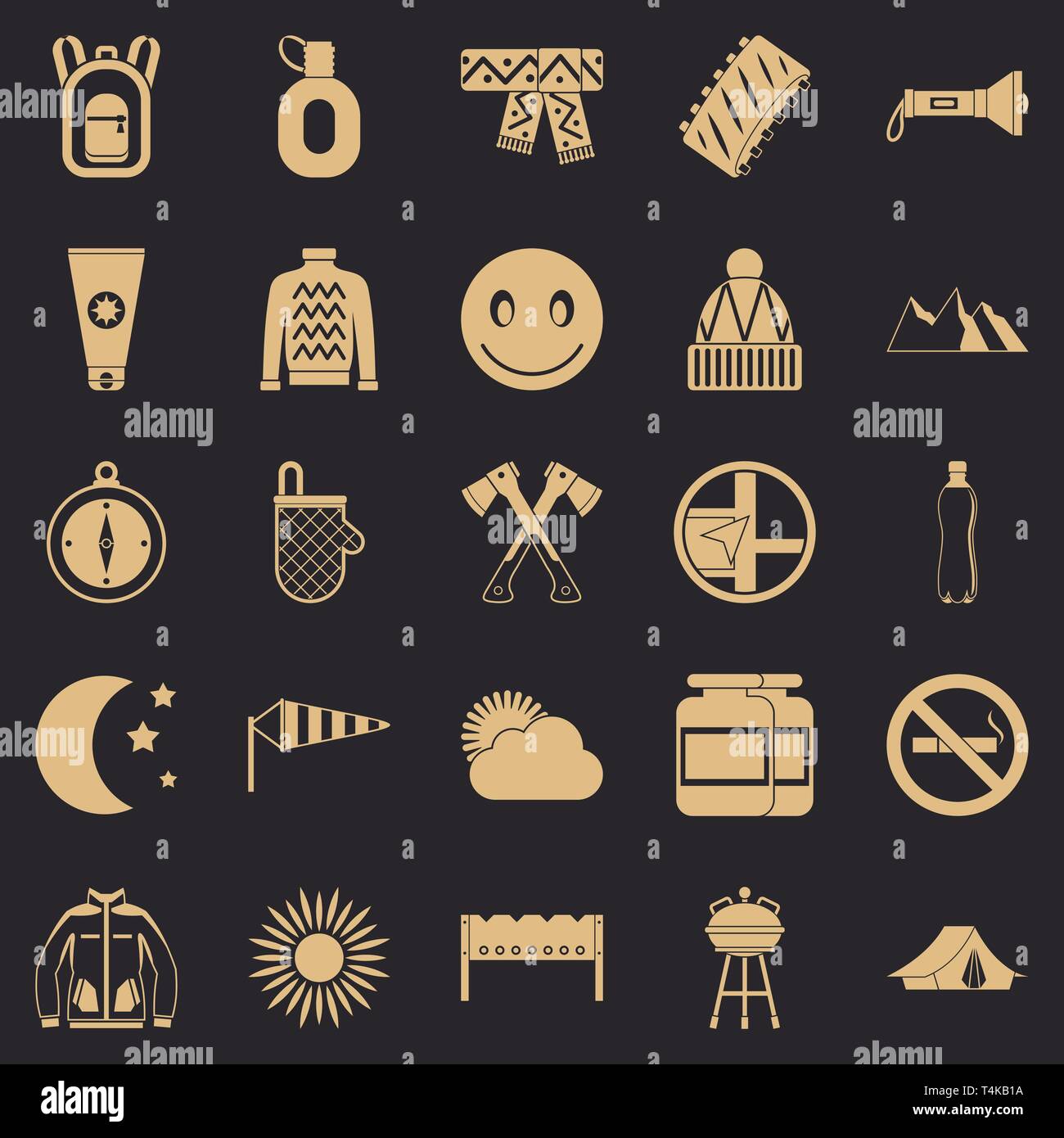 Family camping icons set, simple style Stock Vector Image & Art - Alamy