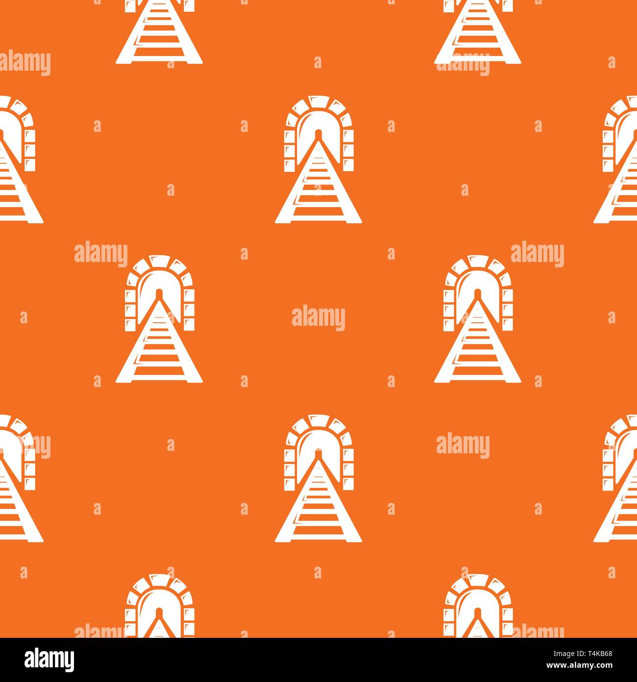 Railway tunnel pattern vector orange Stock Vector