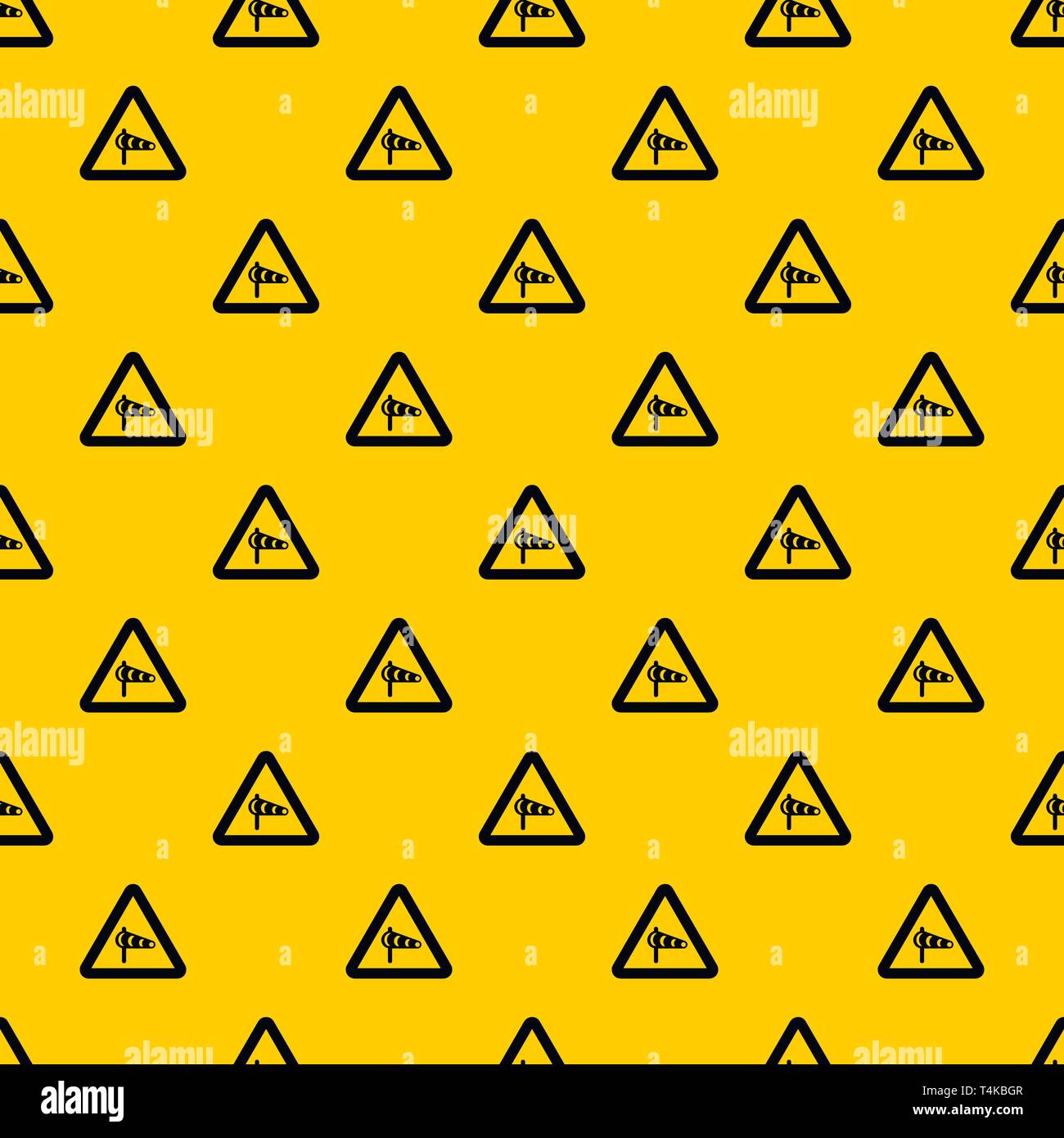 Sign warning about cross wind from the left pattern vector Stock Vector