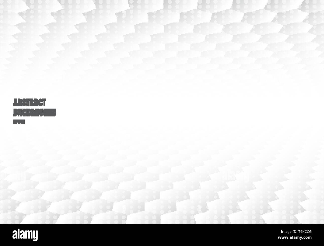 Abstract white hexagons pattern perspective background and texture with copy space. Luxury style. Vector illustration Stock Vector