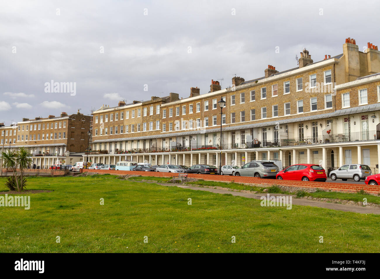 General view of the terraced properties on Wellington Crescent Ramsgate