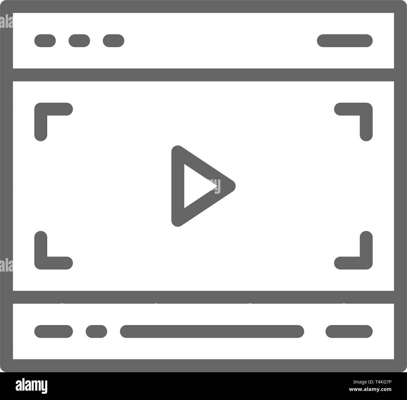 Thin line video player Black and White Stock Photos & Images - Alamy