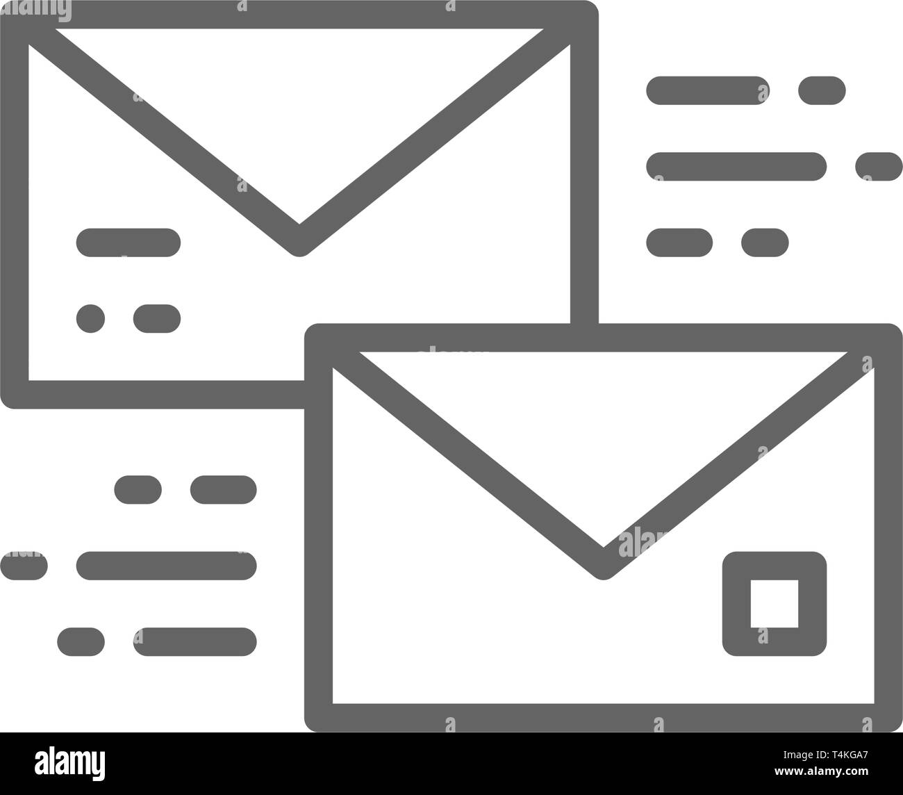 Letter, receive and send a message bubble, chatting, communication line