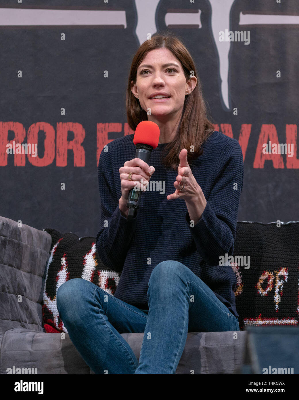 DORTMUND, GERMANY - April 14th 2018: Jennifer Carpenter (*1979, American actress) at Weekend of Hell Spring Edition 2019, a two day (April 13-14 2019) horror-themed fan convention. Stock Photo