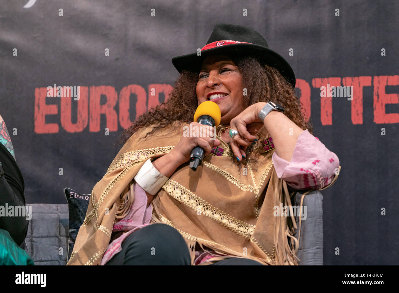 DORTMUND, GERMANY - April 14th 2018: Pam Grier (*1949, actress from the United States) at Weekend of Hell Spring Edition 2019, a two day (April 13-14 2019) horror-themed fan convention. Stock Photo