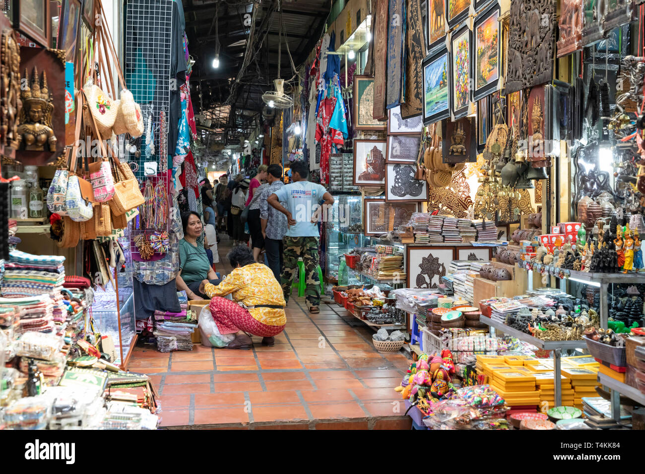 Interior of the Russian Market, Phnom Penh, Cambodia, Southeast Asia, Asia Stock Photo