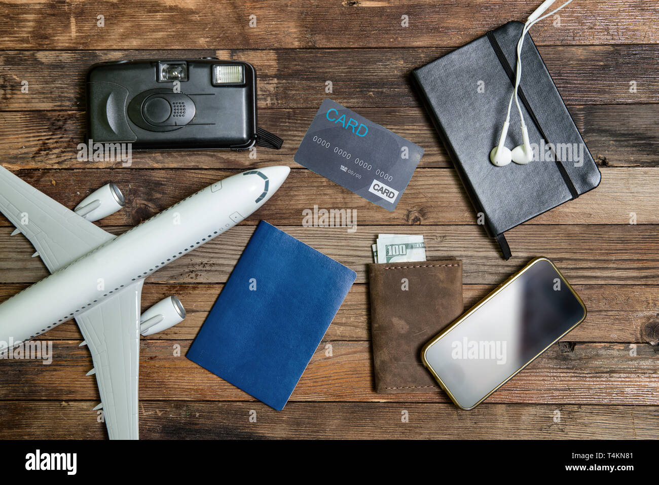 model airplane, camera and smartphone Stock Photo Alamy