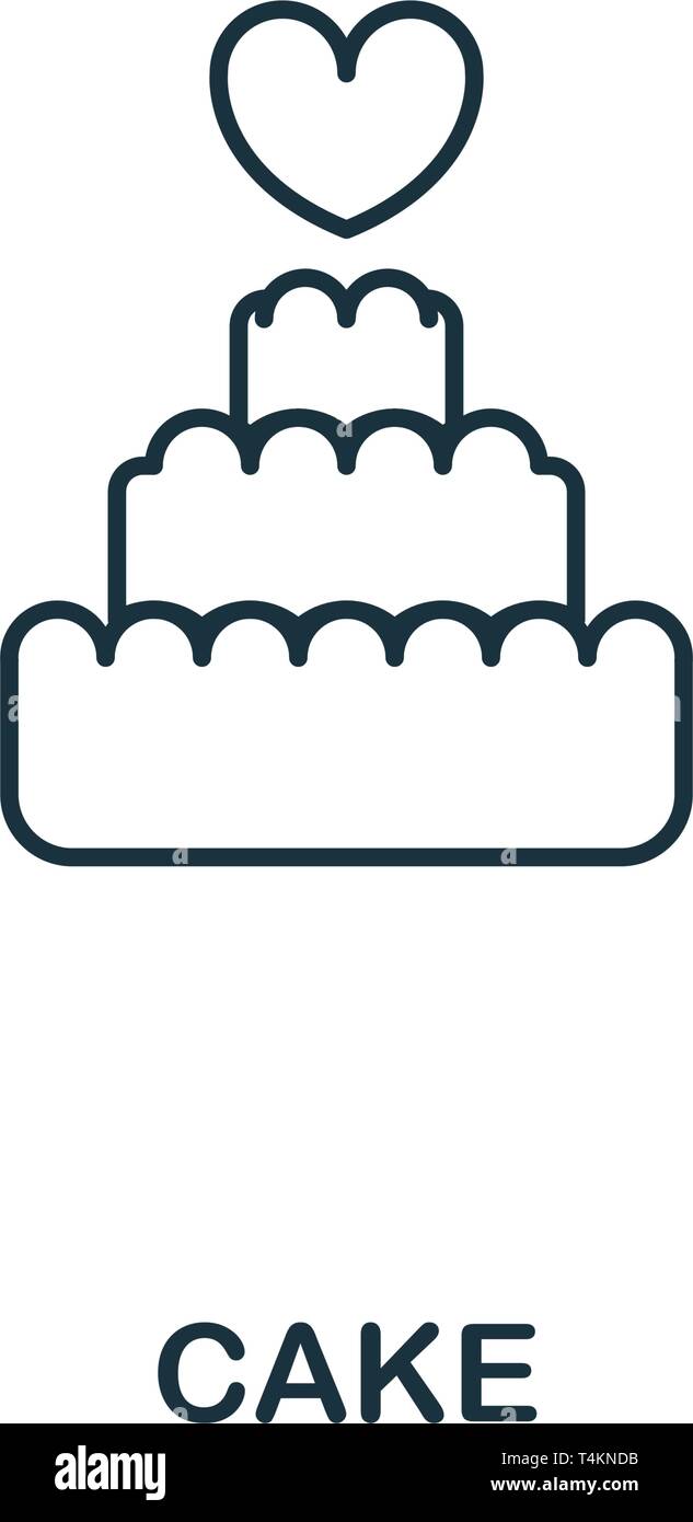 Cake outline icon. Premium style design from honeymoon icons collection ...