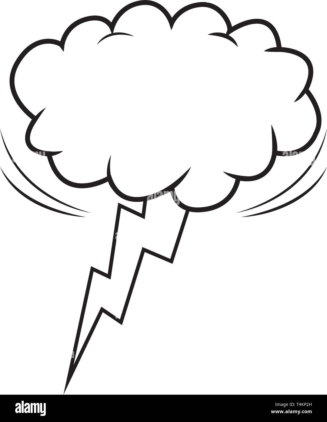 cloud and lightning black and white Stock Vector Image & Art - Alamy