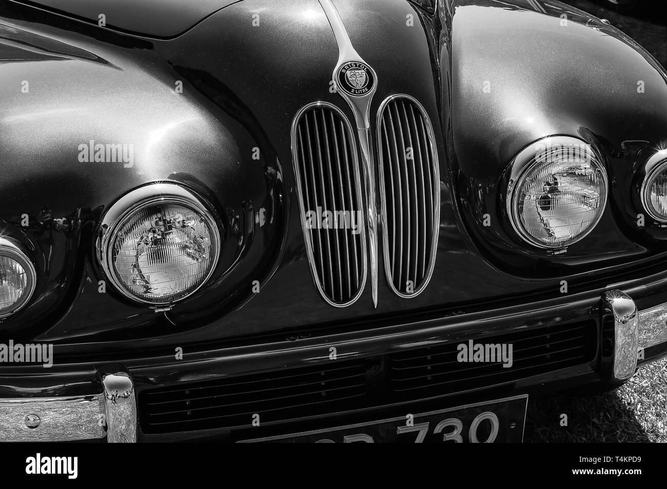 A 1950's Bristol Type 403 on display at a car show Stock Photo