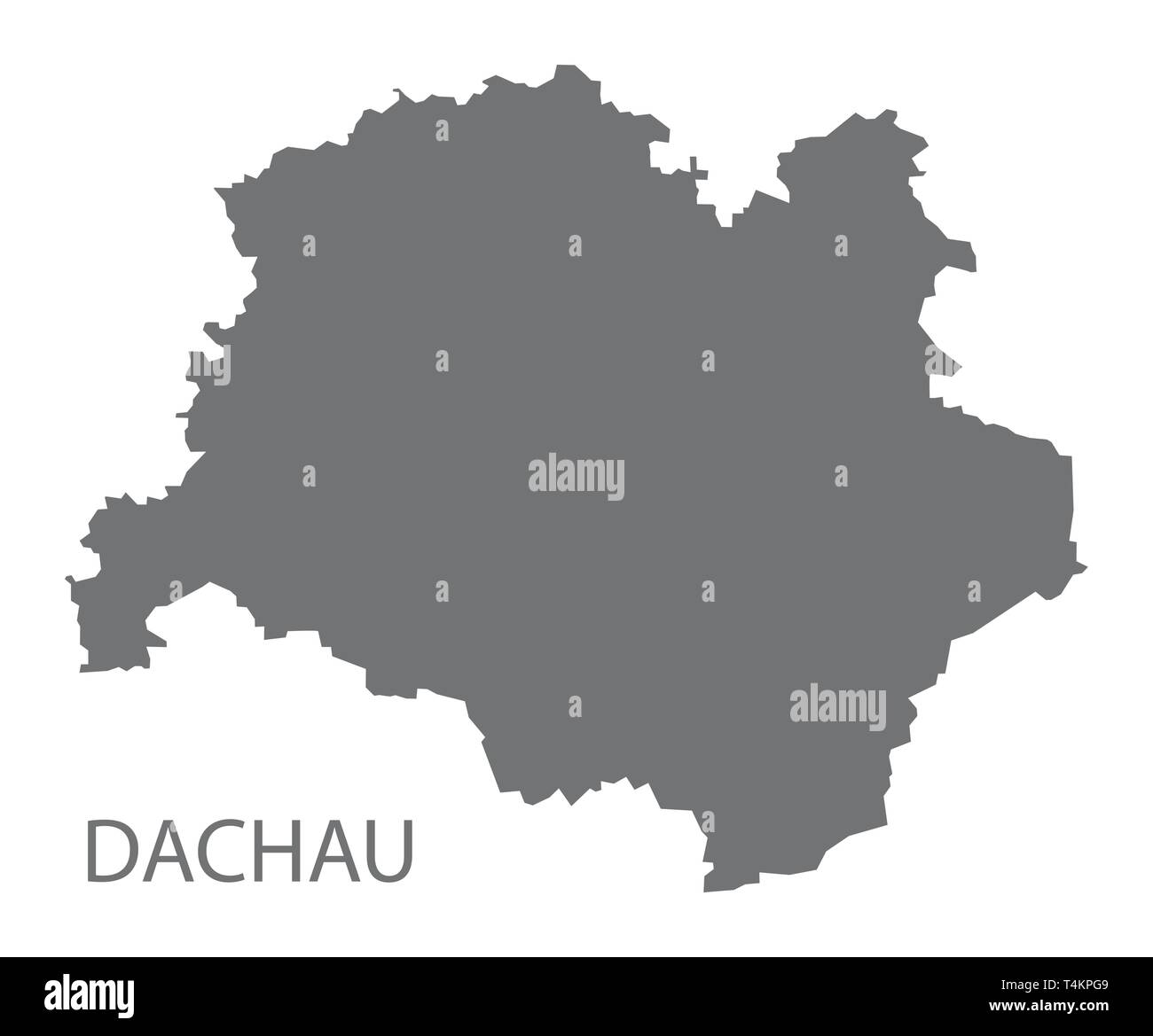 Dachau grey county map of Bavaria Germany Stock Vector