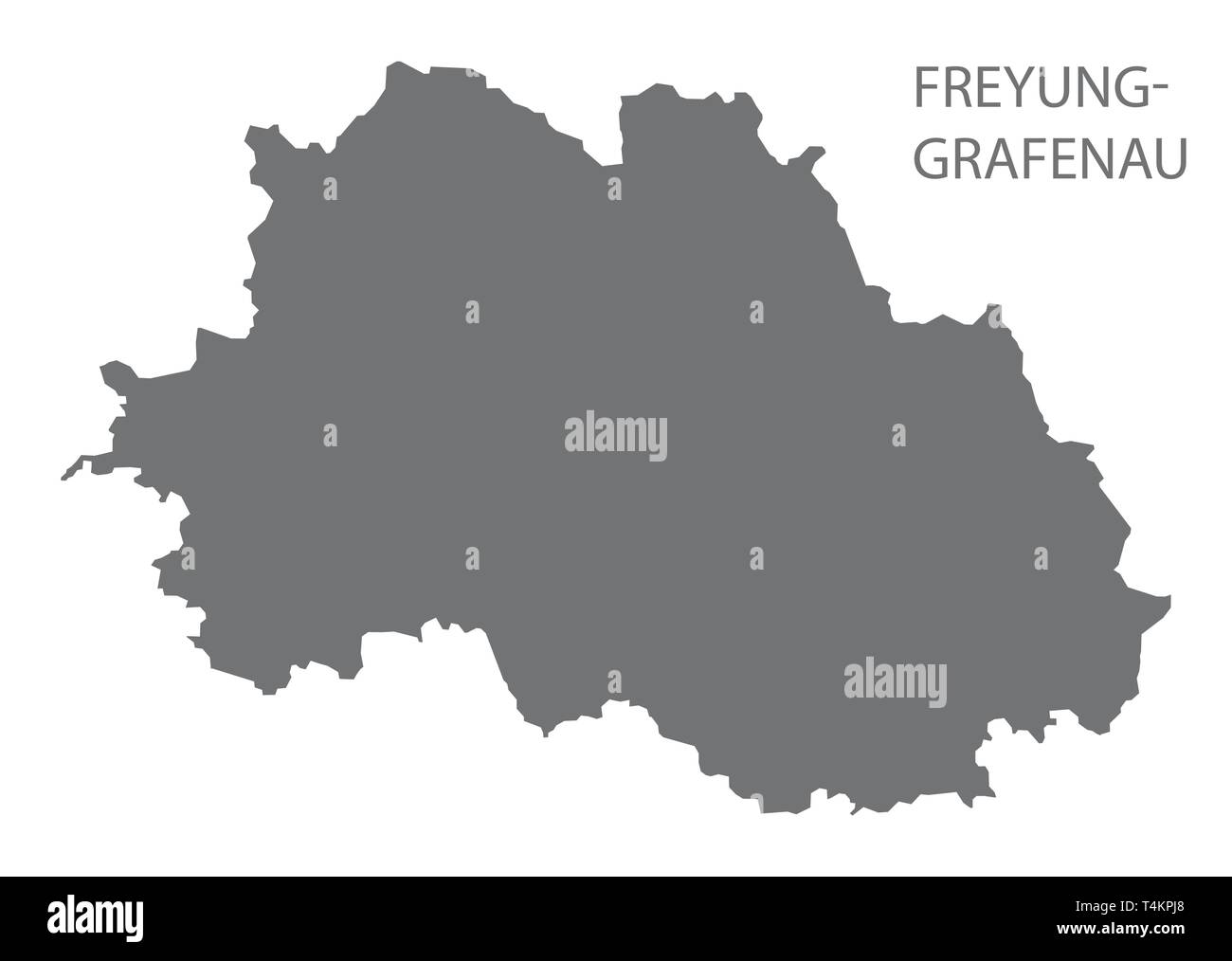 Freyung-Grafenau grey county map of Bavaria Germany Stock Vector