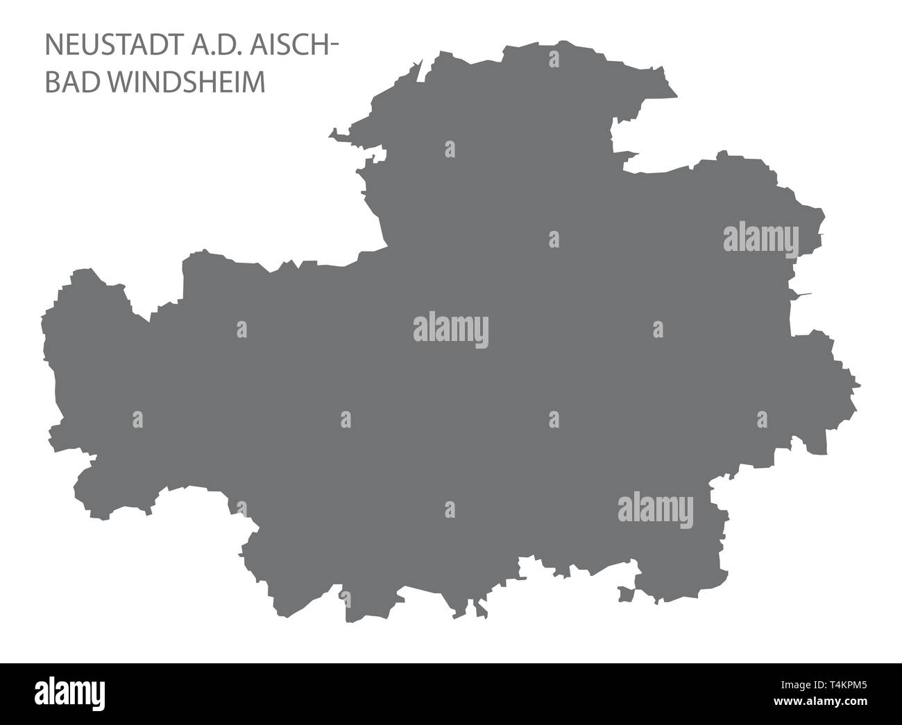 Neustadt a.d. AischBad Windsheim grey county map of Bavaria Germany Stock Vector Image & Art