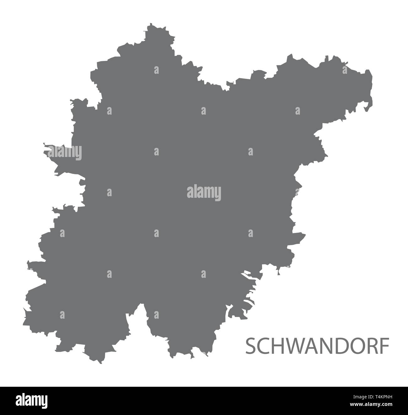 Schwandorf grey county map of Bavaria Germany Stock Vector
