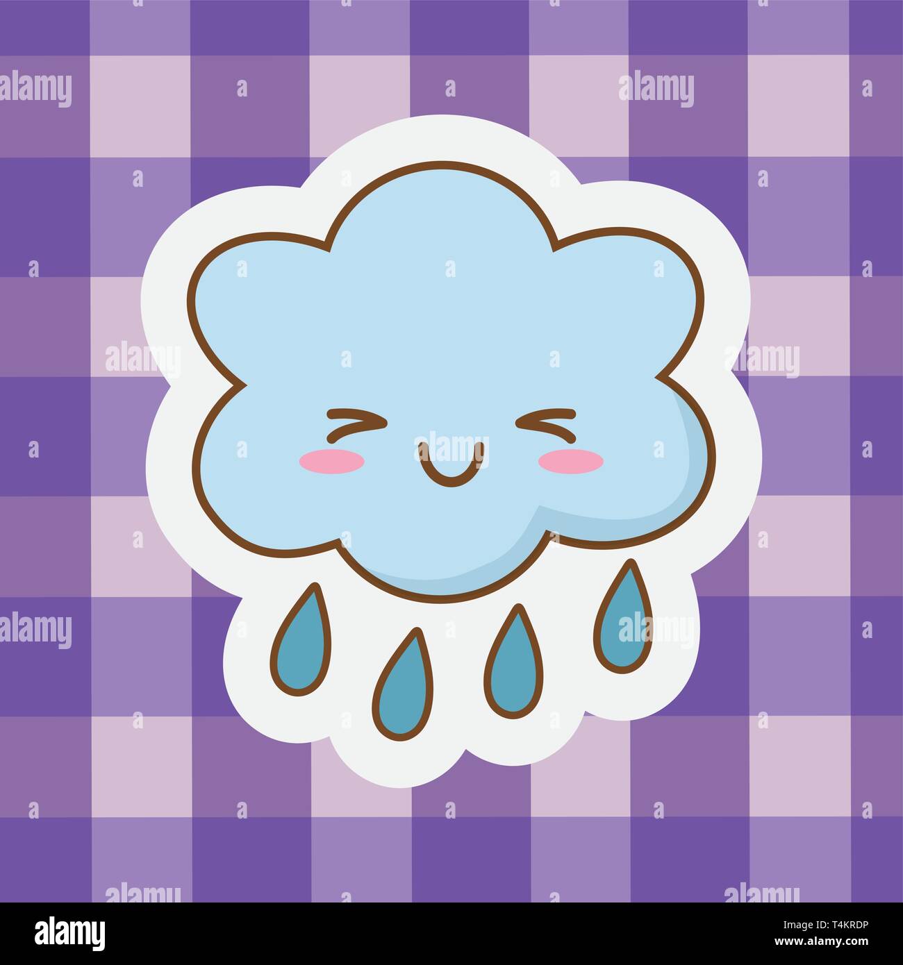 cute happy funny kawaii cloud cartoon vector illustration graphic ...