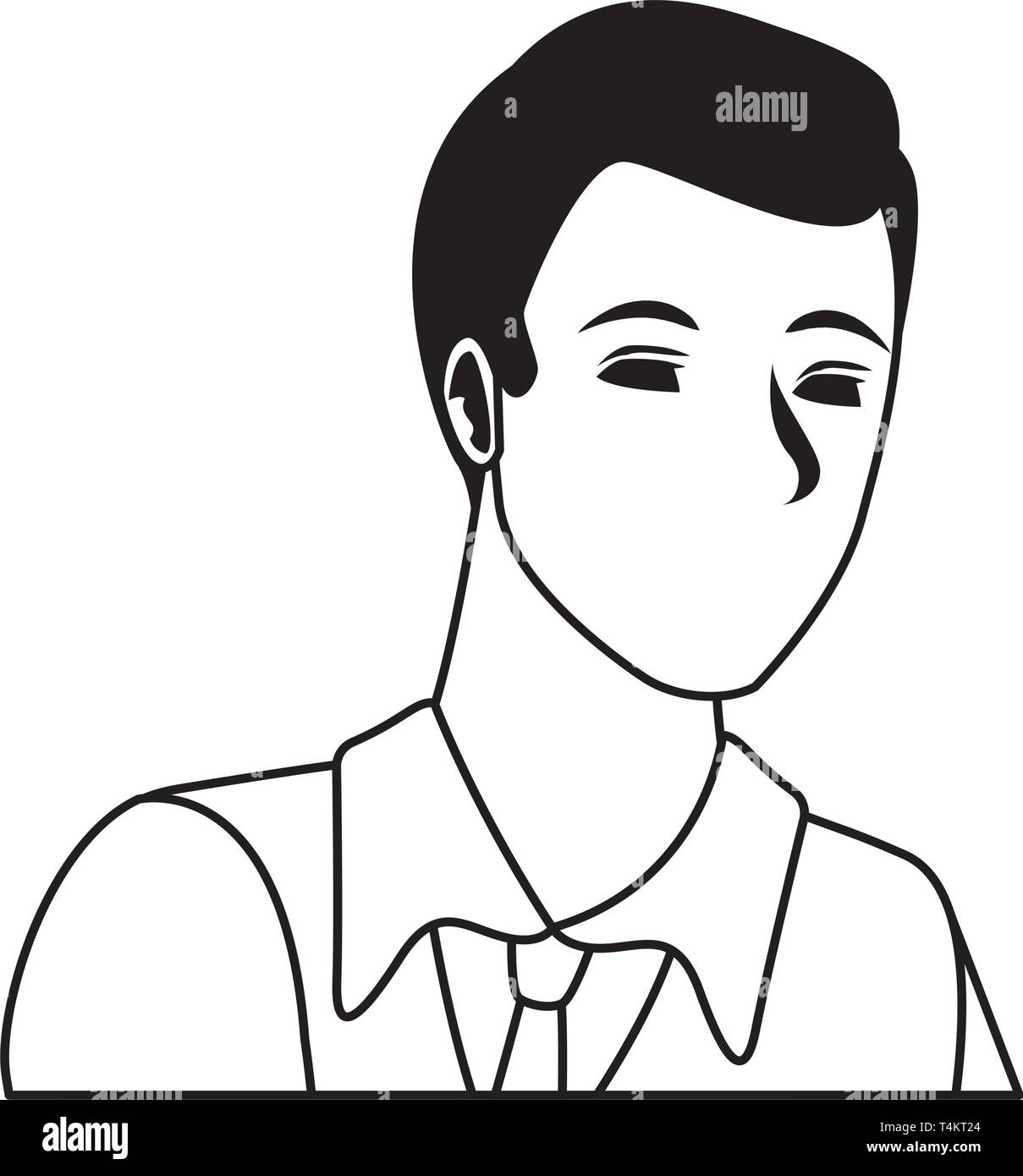 man avatar cartoon character black and white Stock Vector Image & Art ...