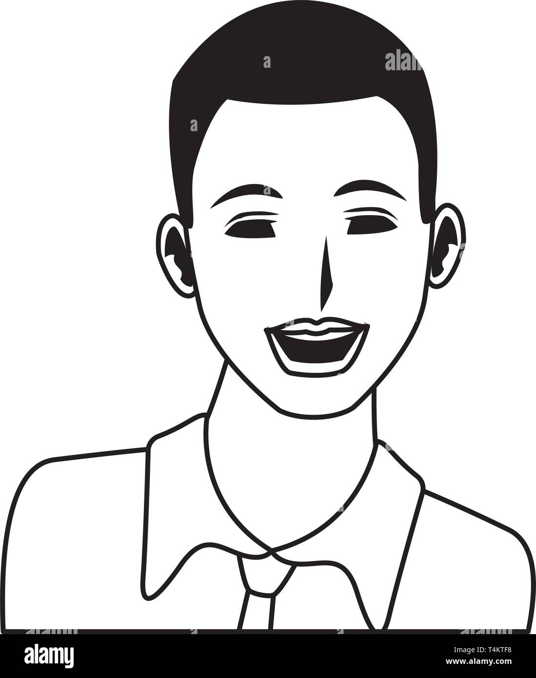 man avatar cartoon character black and white Stock Vector Image & Art ...