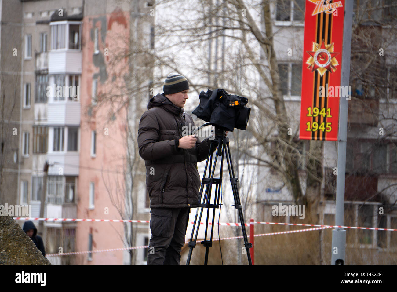 Behind the scenes of video production or video shooting Russia