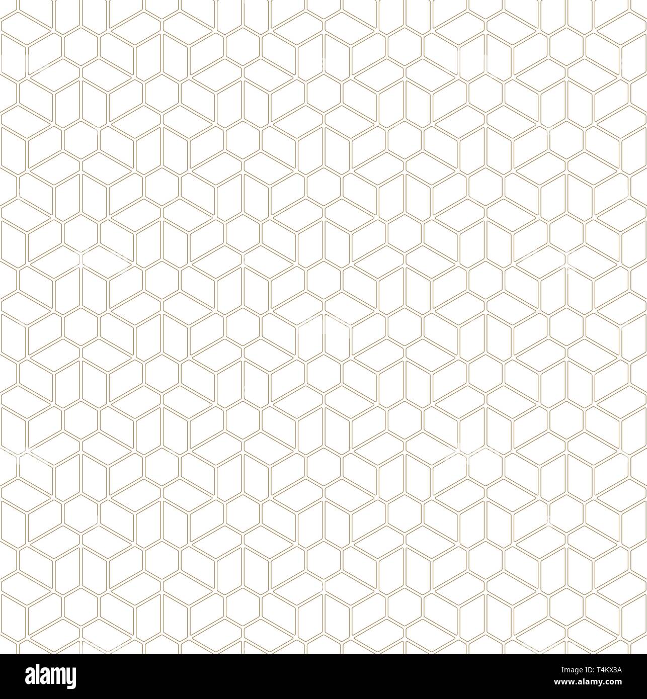 Modern Rounded Corner Geometric Pattern Seamless geometric patterns.Average thickness lines.Golden color ...