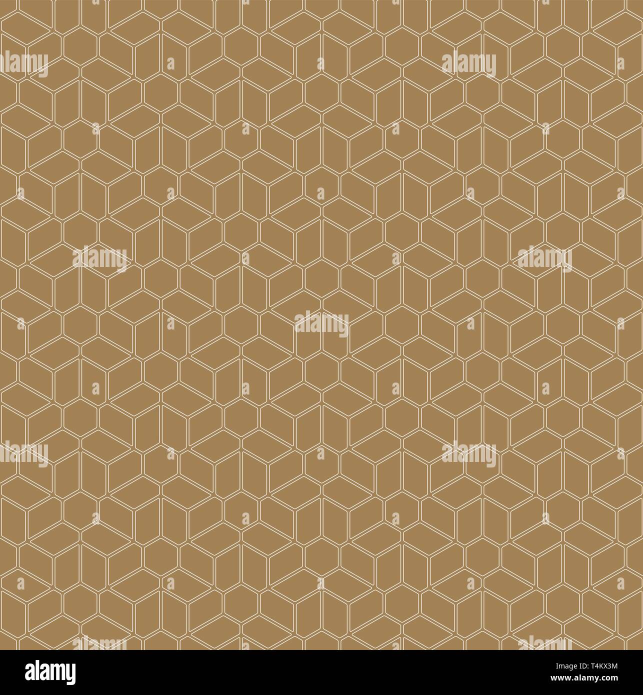 Modern Rounded Corner Geometric Pattern Seamless geometric patterns.Average thickness lines.Golden color ...