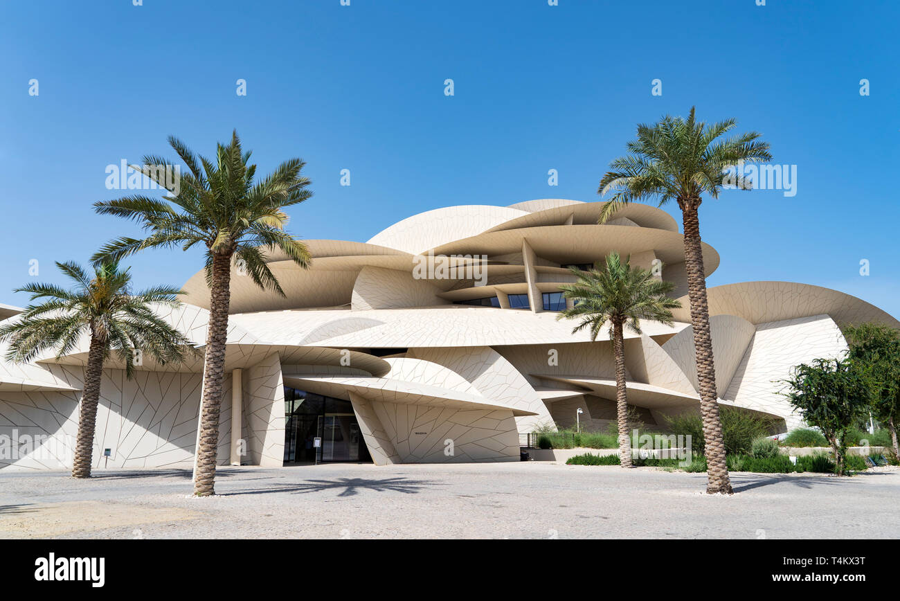 View of new National Museum of Qatar in Doha , Qatar. Architect Jean ...