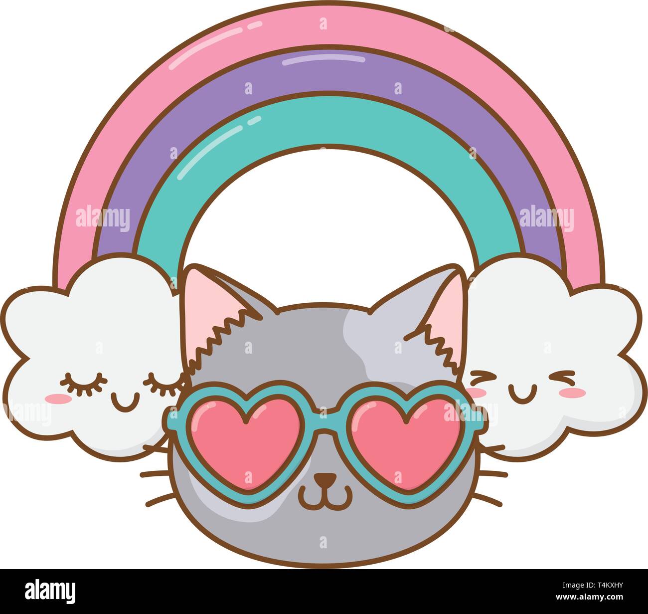 cats with heart icon cartoon vector illustration graphic design Stock  Vector Image & Art - Alamy