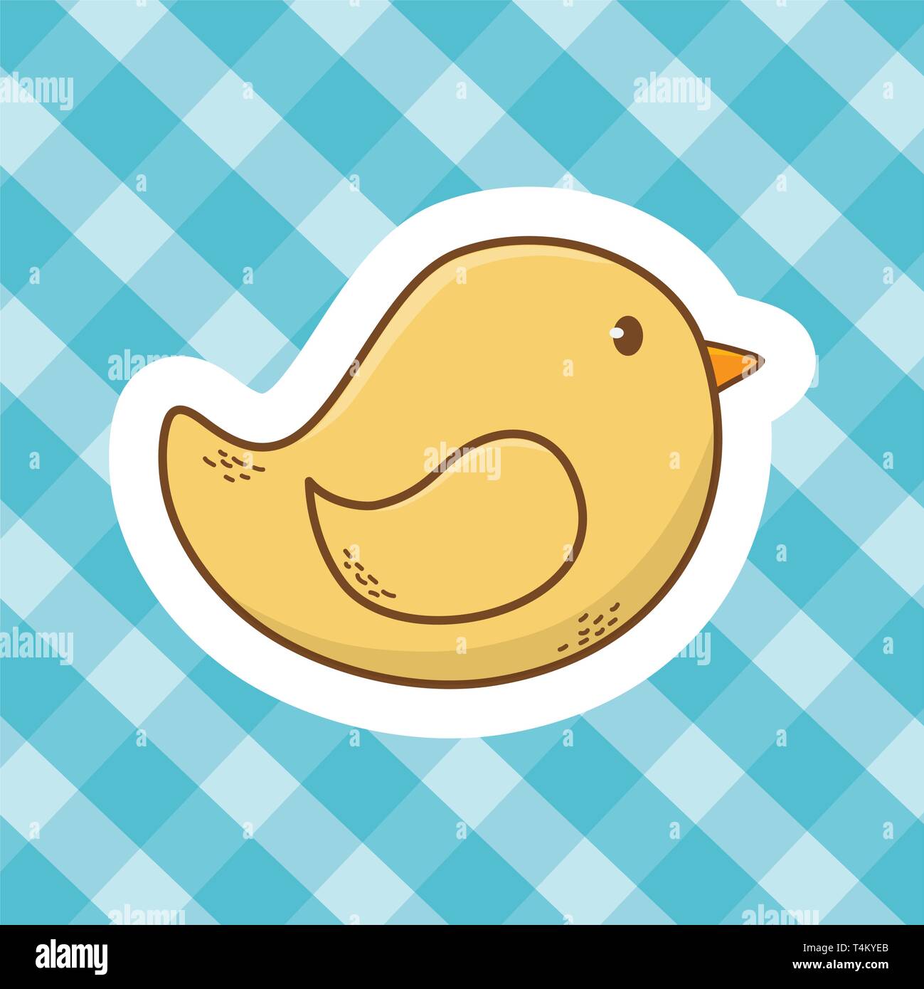 cute baby shower element rubber duck toy cartoon vector illustration ...
