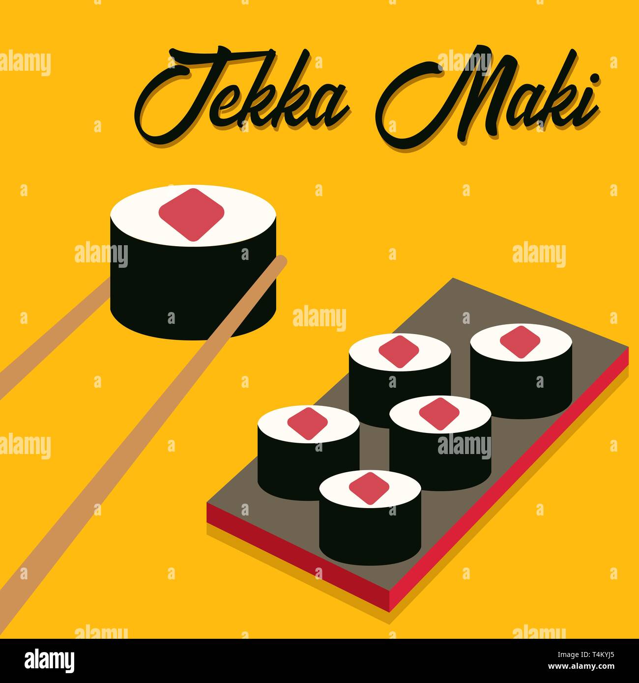 Sushi icons set. Asian food. Maki set. Flat style food. Vector ...