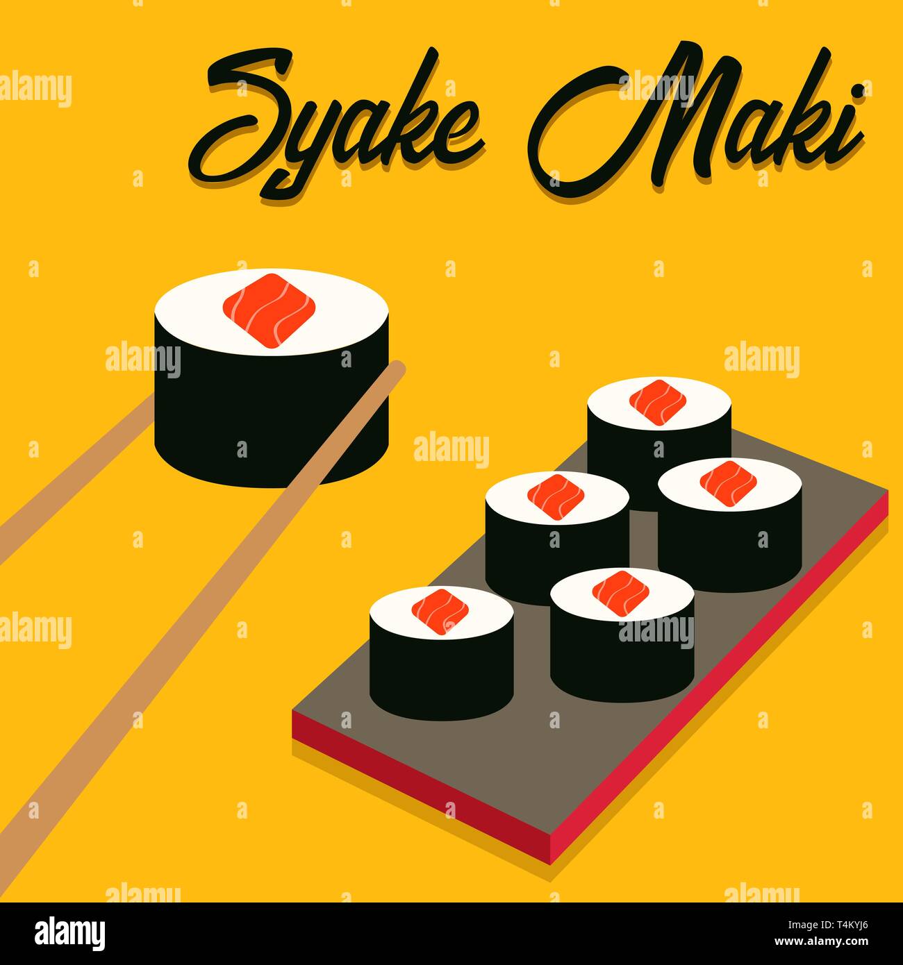 Sushi icons set. Asian food. Maki set. Flat style food. Vector ...