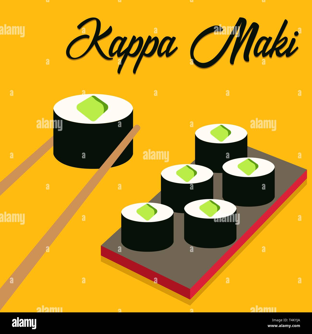 Sushi icons set. Asian food. Maki set. Flat style food. Vector ...
