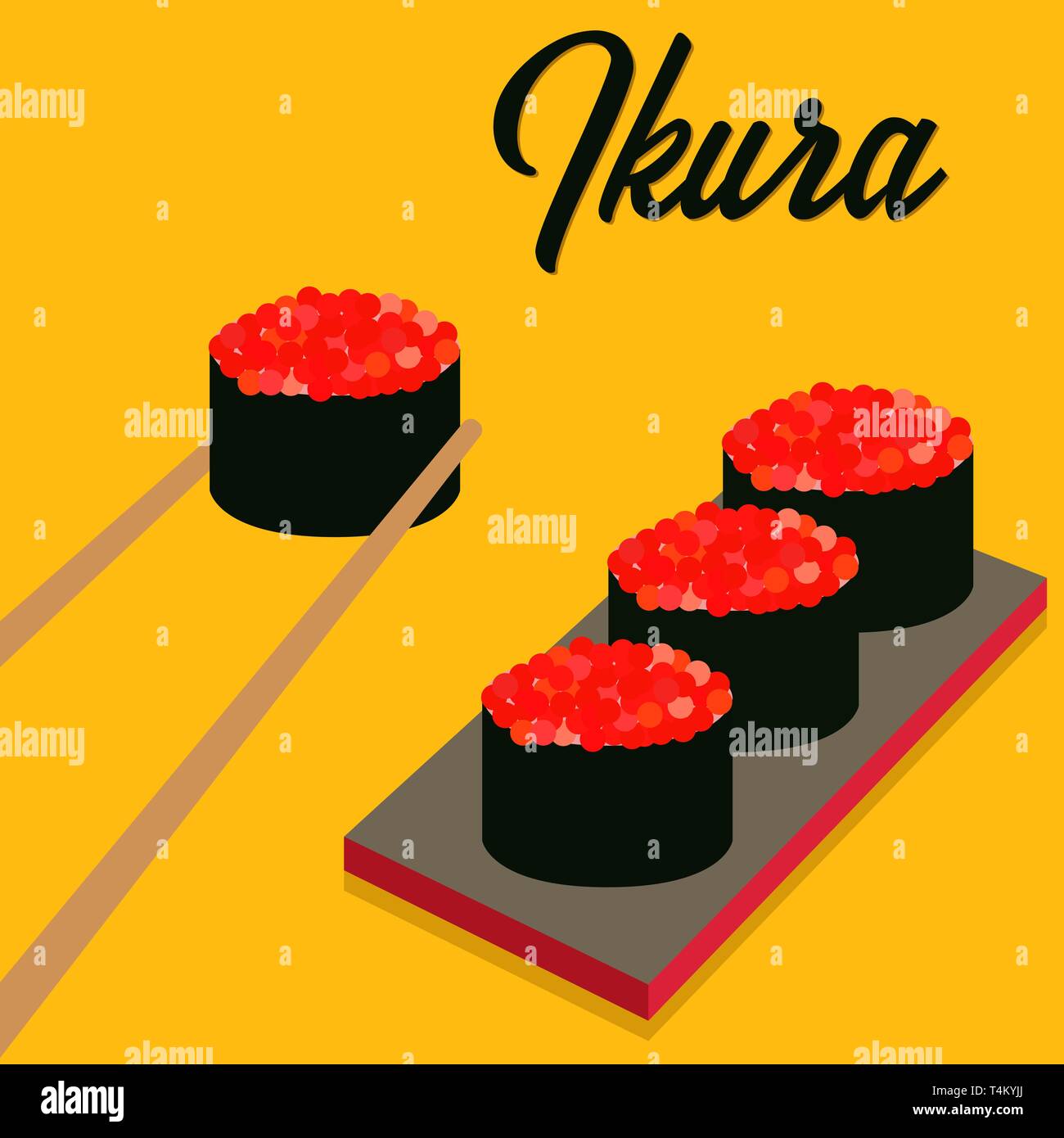 Sushi icons set. Asian food. Maki set. Flat style food. Vector ...
