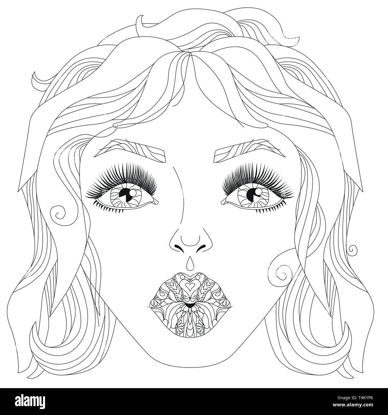 Download Fashion Girl Vector Image Coloring Book For Adults Stock Vector Image Art Alamy