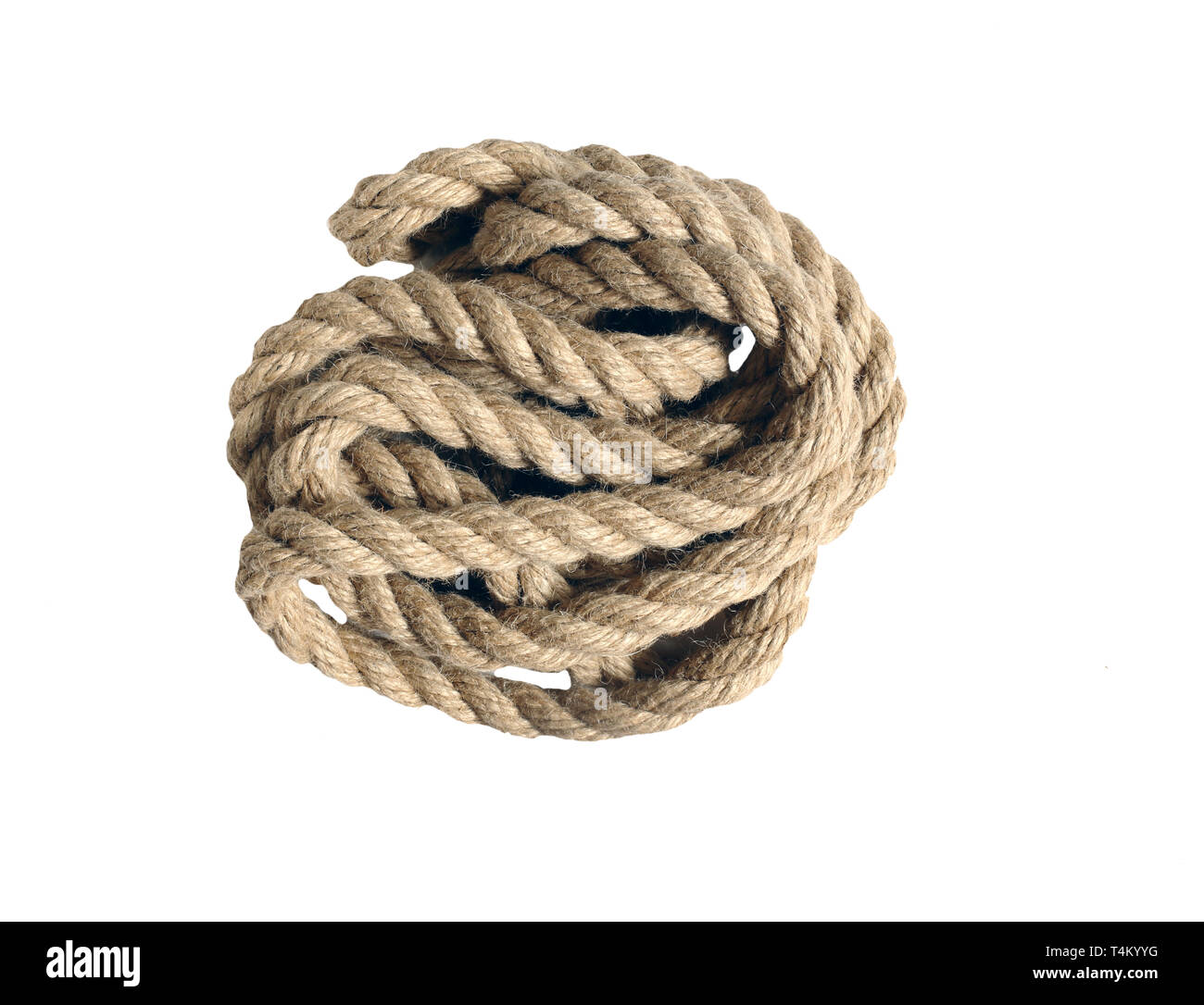 rope made of coarse hemp.isolate on white background without shadows ...