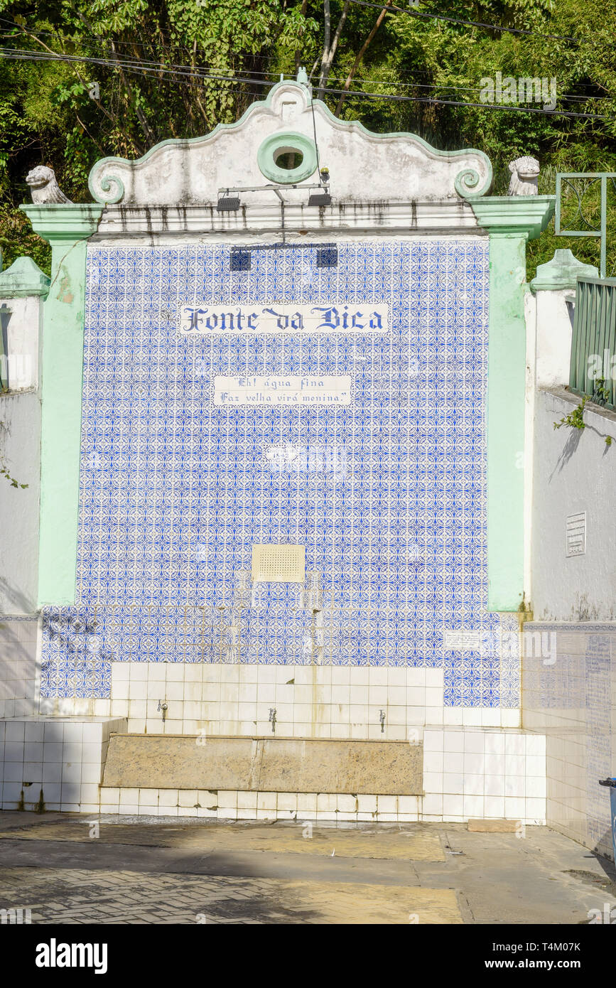 Colonial fountain at Itaparica island on Brazil Stock Photo