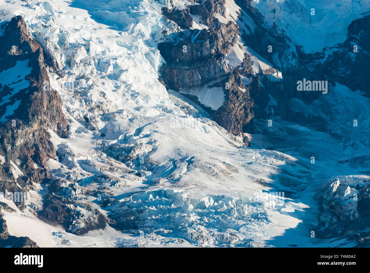 Nisqually Glacier at Mount Rainier, Mount Rainier Park, Washington State, USA Stock Photo