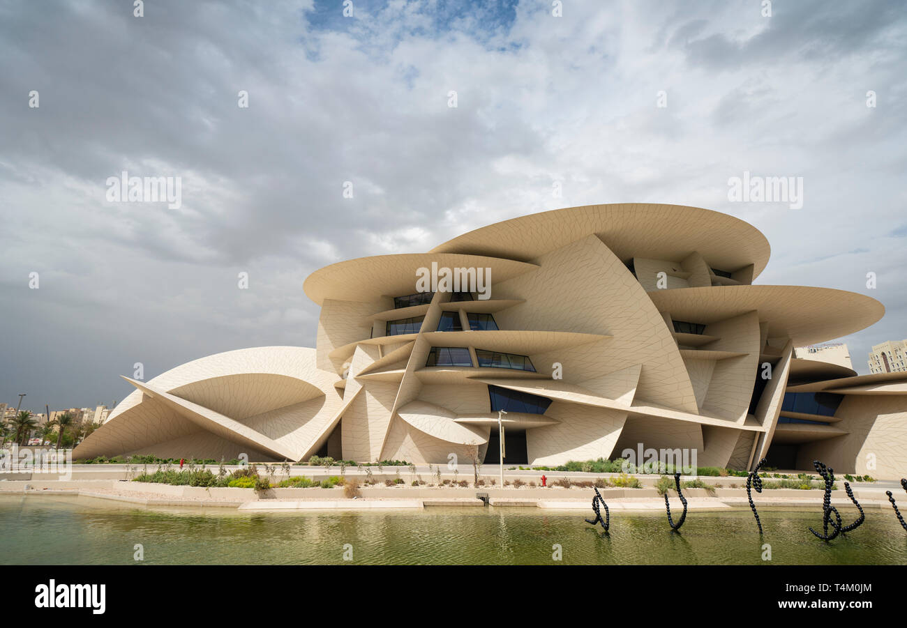 View of new National Museum of Qatar in Doha , Qatar. Architect Jean ...