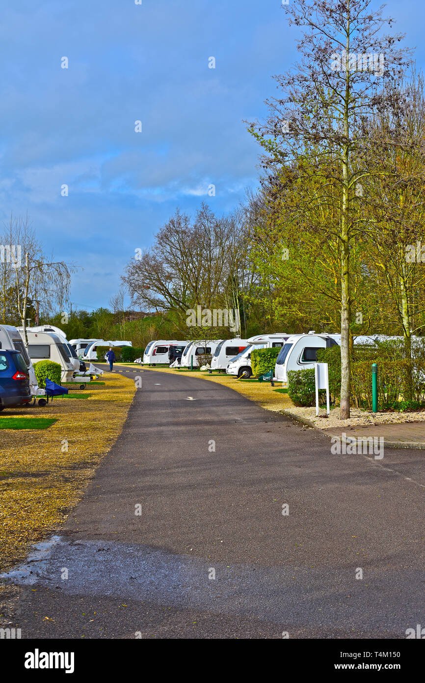 The Broadway Caravan & Motorhome Club site. General view of caravans