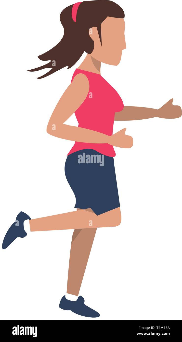Fitness woman running sideview Stock Vector Image & Art - Alamy